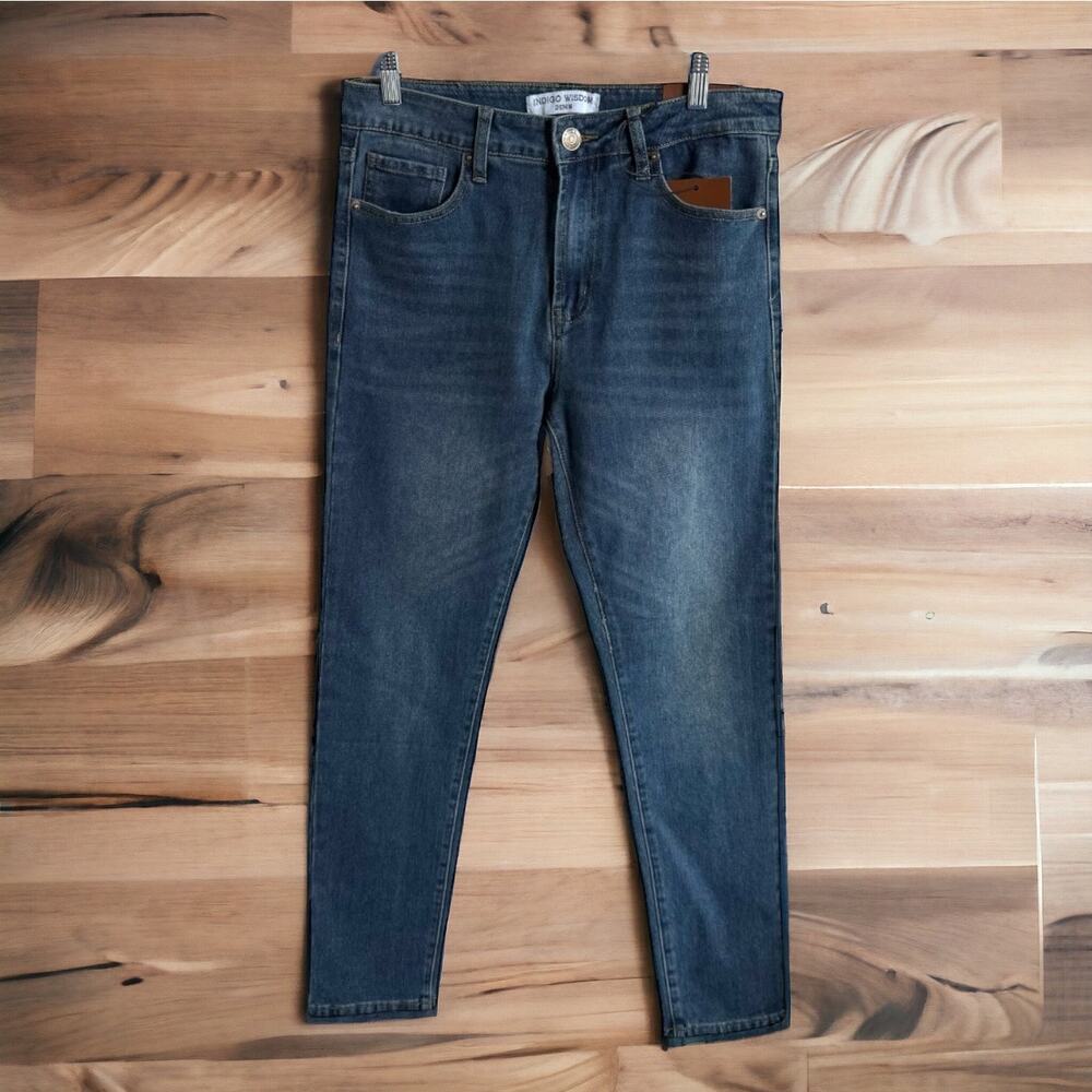 Indigo Wisdom Womens Jeans Sz 34x30‎ Blue Skinny Stretchy NEW Denim